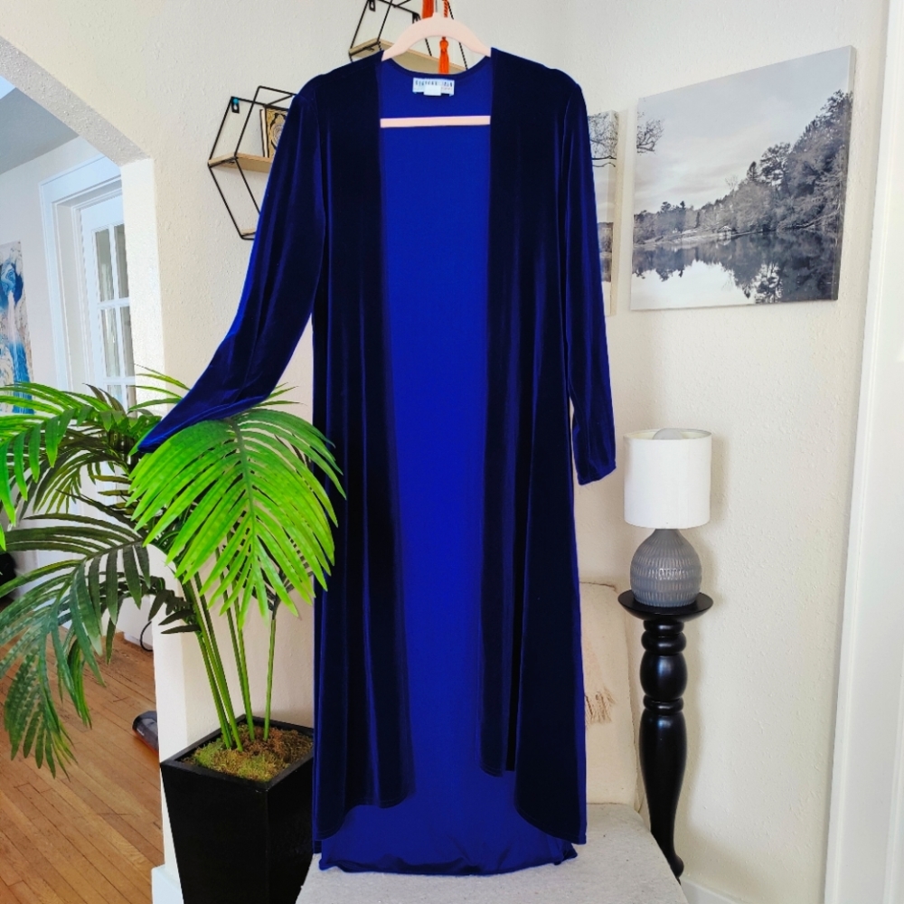 Royal Blue Polyester Duster